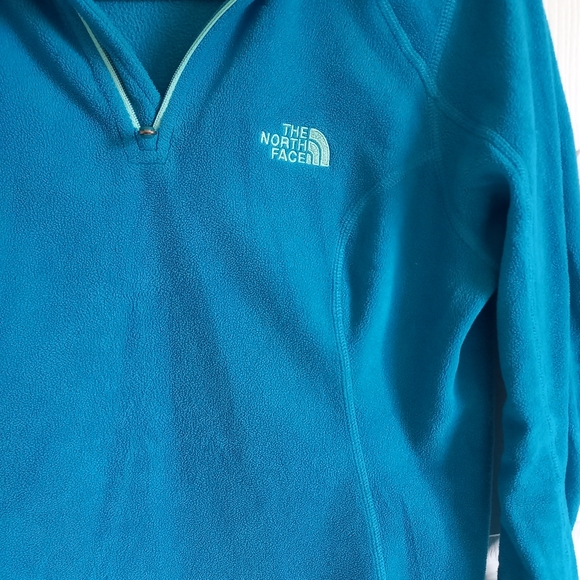 Women's northface fleece teal Pullover sweater jacket size small 1/4 zip S - Picture 10 of 12